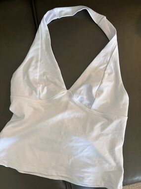Free People White Halter Tank Top